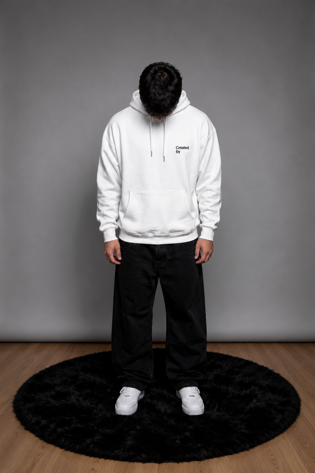 Hoodie - "Created by legend" Blanco