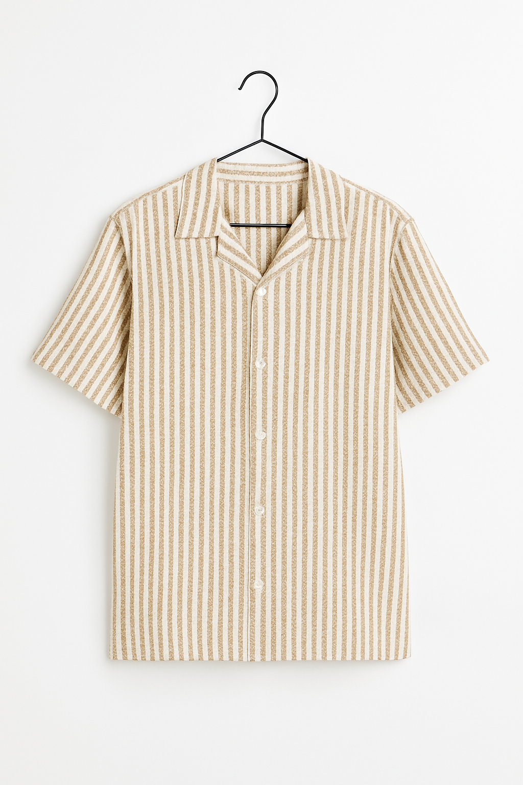 Camisa de punto a rayas - Beige