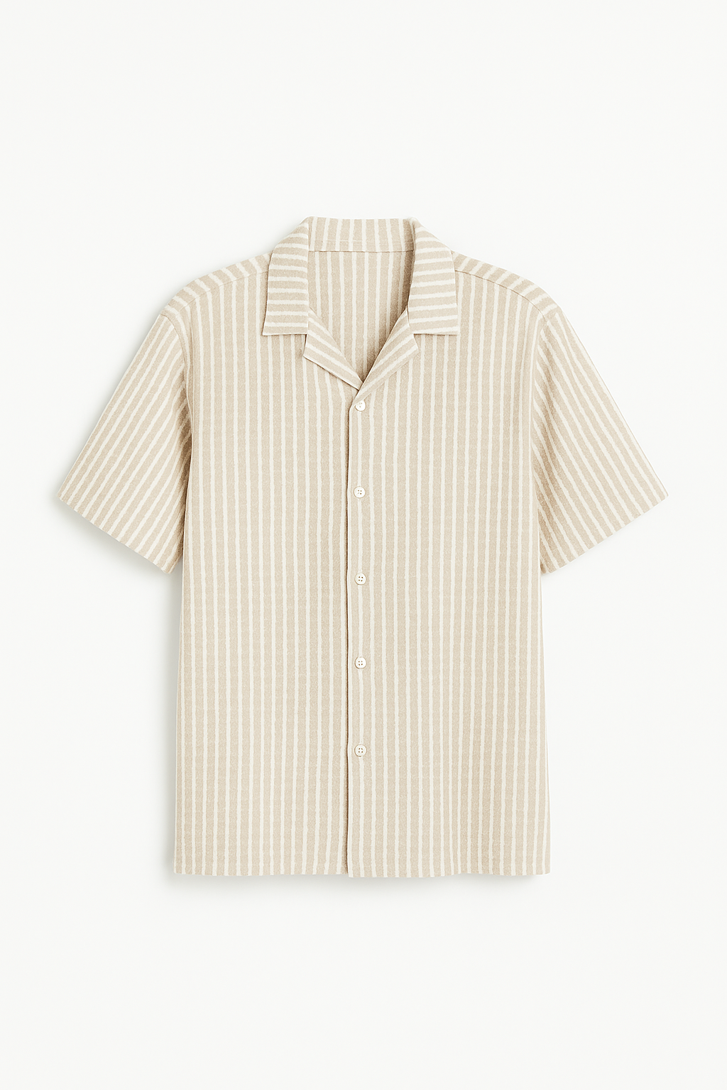 Camisa de punto a rayas - Beige
