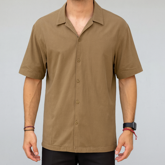 Camisa Lisa M/C - Marrón