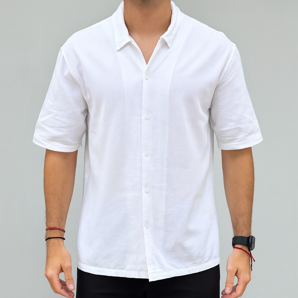 Camisa Lisa M/C - Blanca
