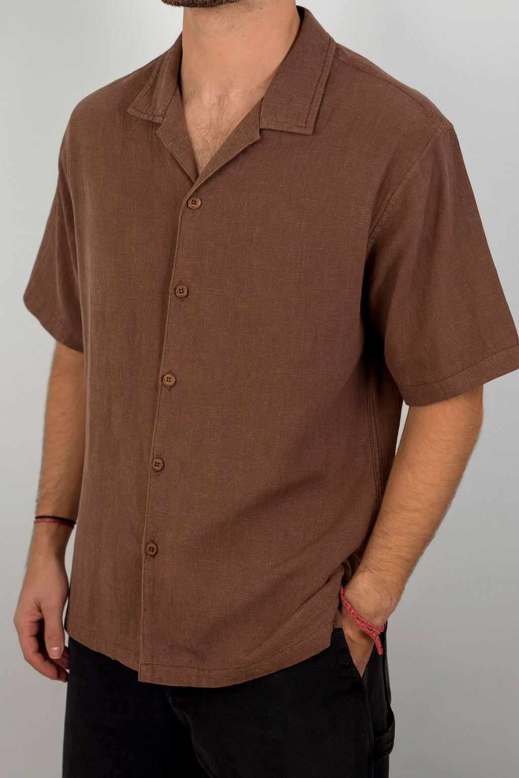 Camisa Lisa - Marrón