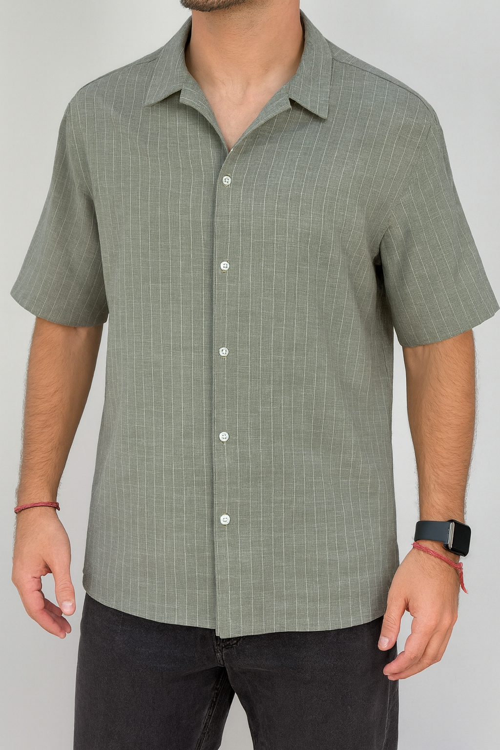 Camisa a Rayas - Verde