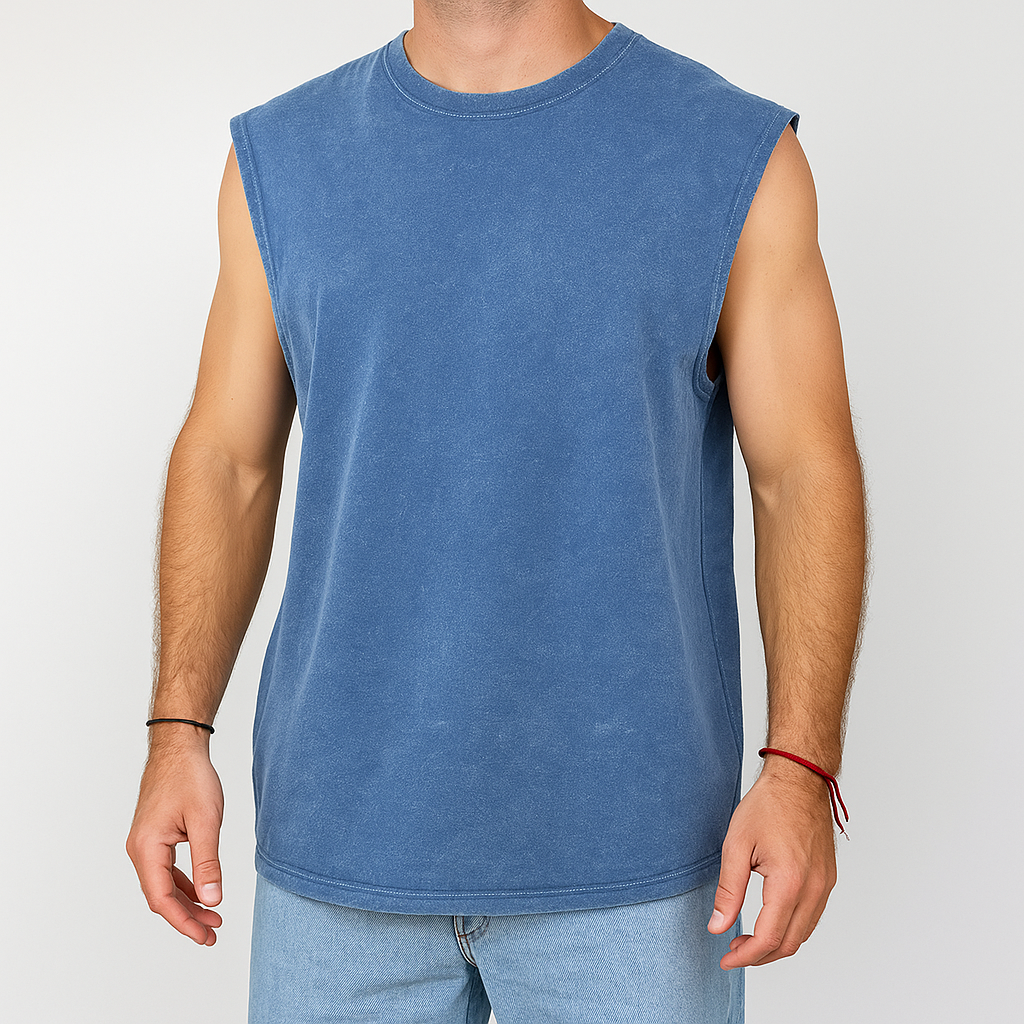 Musculosa Lavada - Azul