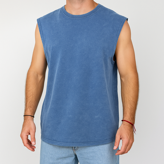 Musculosa Lavada - Azul